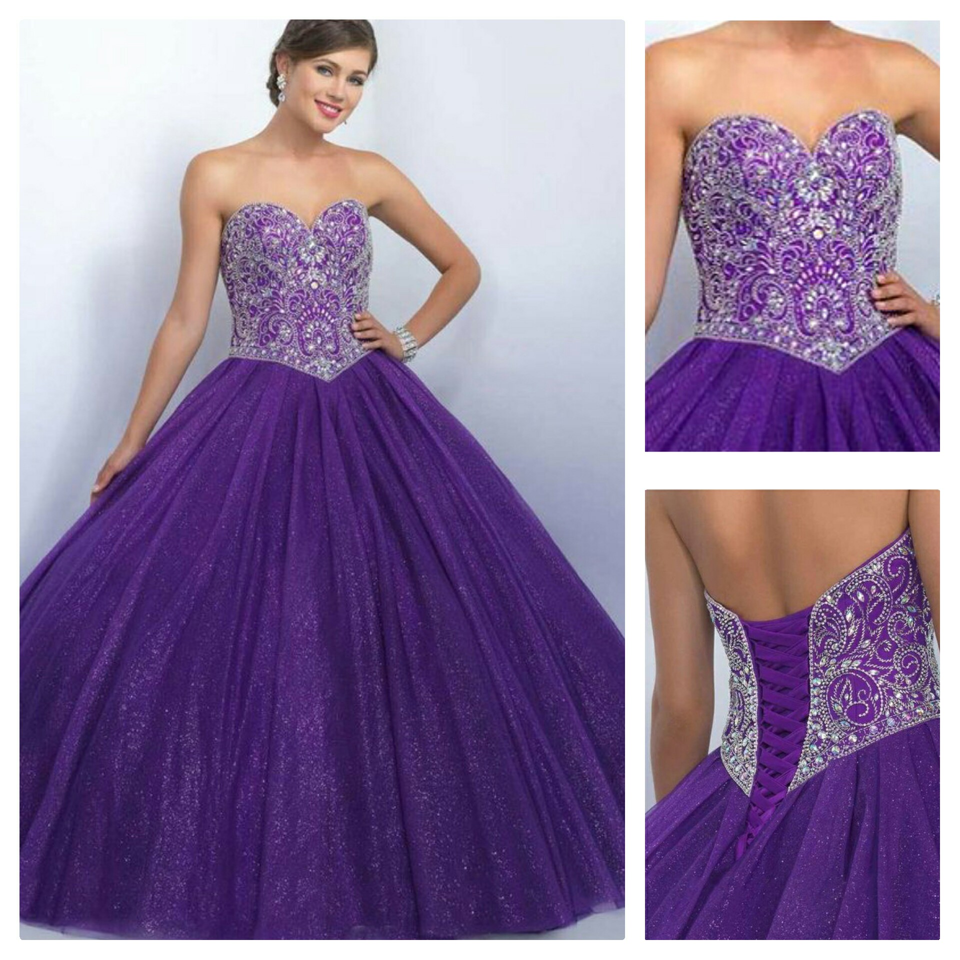 Purple Corset Prom Dresses